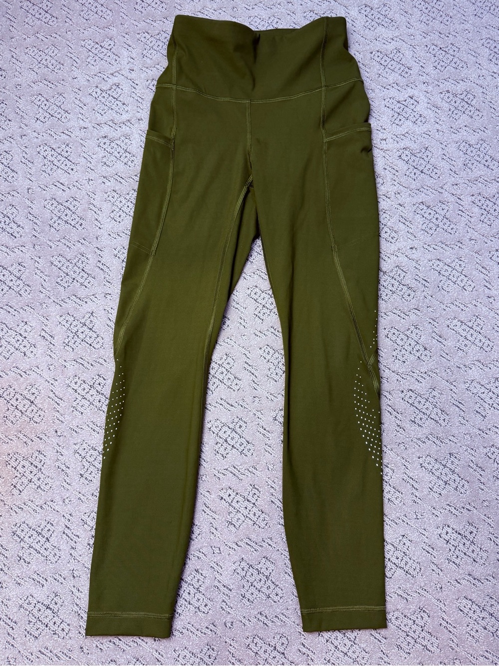 lululemon Olive Green High-Rise Performance size 4